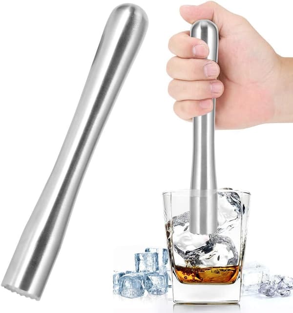 Rustfritt stål muddler for cocktail, lang drink muddler, mojito