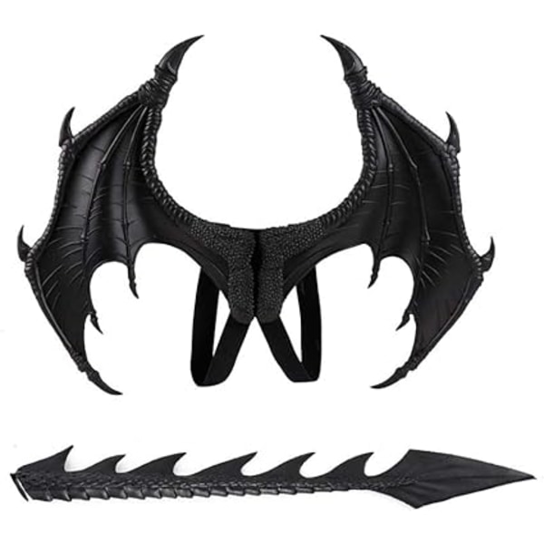 Sort-(vingehale) Halloween Mardi Gras Dæmon Dragon Wings Cosplay