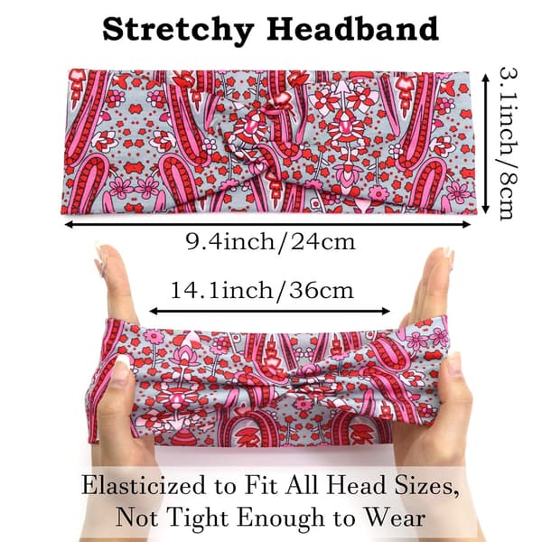 Boho-pannband för kvinnor korta färgglada hårband tvinnad knut (4-pack)