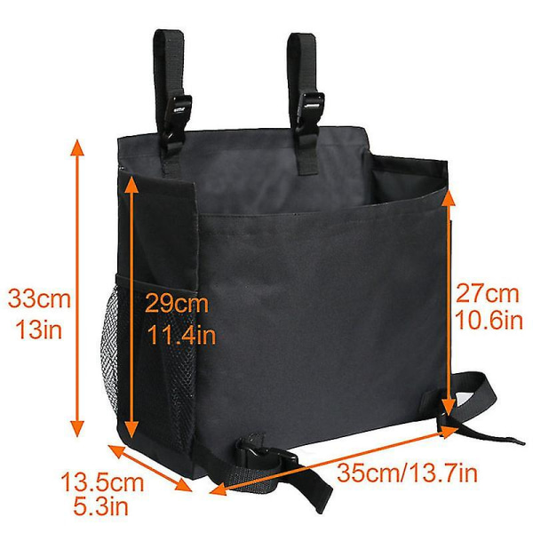 SORT - Plæneklipper Organizer Push Bag Have Organizer Opbevaring Lomme Haveværktøj Pung Tilbehør til P