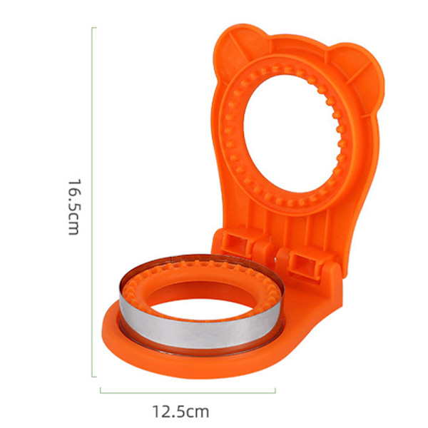 (Orange) 1 Rustfrit Sandwich Cutter Form til Håndbeskyttelse, Rund Kage, Kiks, Toast, San