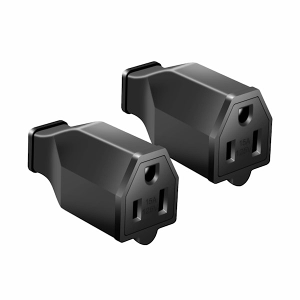 2 stk forlengelseskabelender 125V 15A 2-polet 3-tråds hunn rett Bl