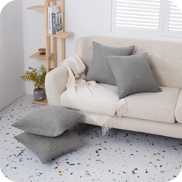 Ljusgrå - Set med 2 Kuddfodral 45x45cm Soffa Kuddfodral Kuddeöverdrag