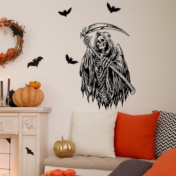 Uudet Halloween-ikkunatarrat, suuret pelottavat demonitarrat Halloween-juhlan koristeluun, veriset kädet ja