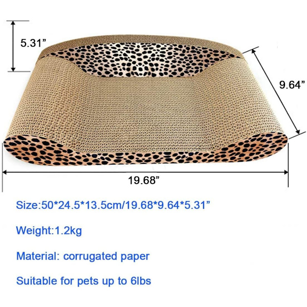 Kradsetræ til katte lavet af premium karton og leopardprint -