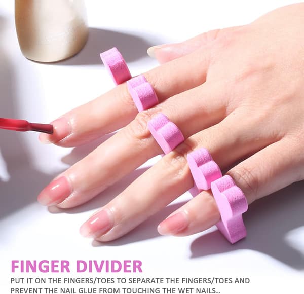 24 st Peach Heart Toe Divider Bomull Finger Divider Bomull, Finger Separator Toe Divider, Nail an