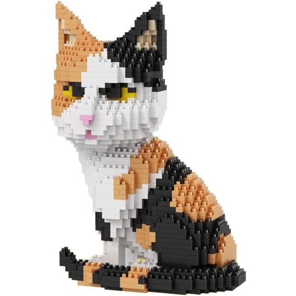 Katt som sitter, figur å sette sammen med nanoblocks 1300 deler U