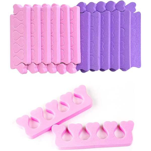 24 kappaletta Peach Heart Toe Divider -puuvillainen sormierotin -puuvilla, sormierotin varpaiden erotin, kynsi