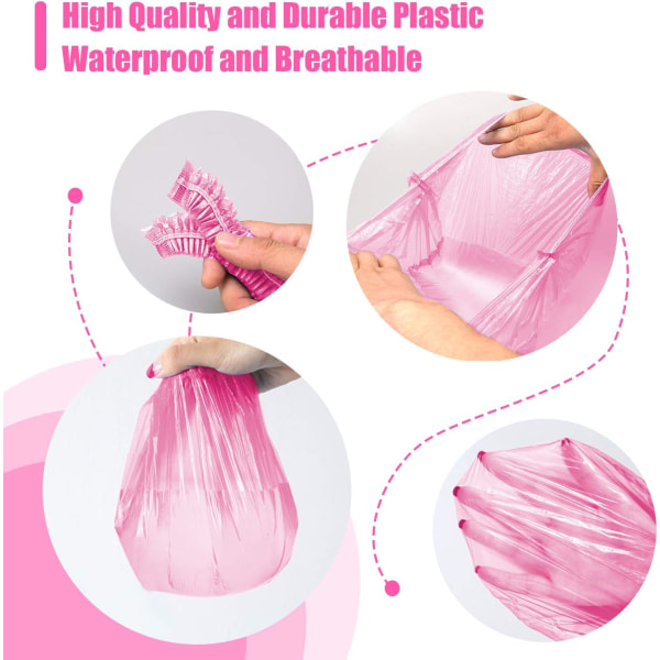 Large Disposable Clear Plastic Shower Cap for Home, Hotel, Spa, H