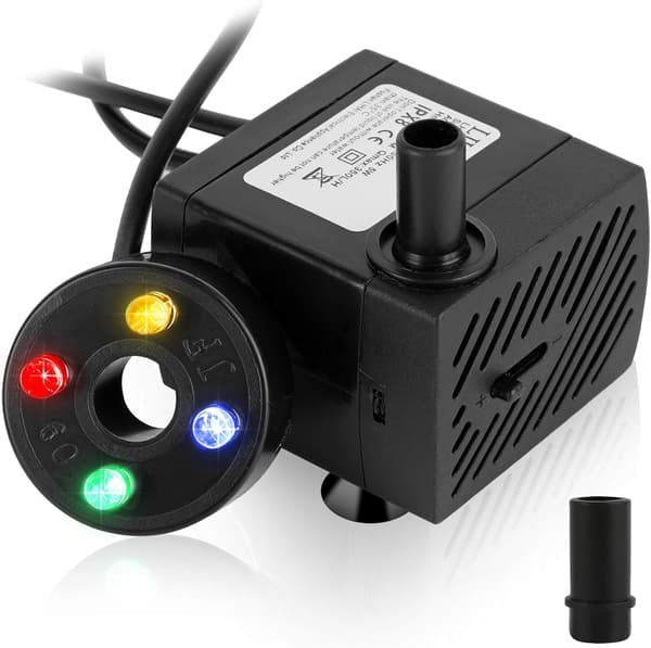 5W Mini Akvarium Vattenpump - Nedsänkbar Akvariumpump - Med 4