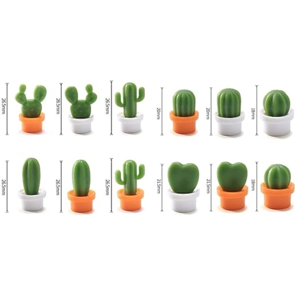 Set of 12 decorative cactus fridge magnets, perfect for home, off