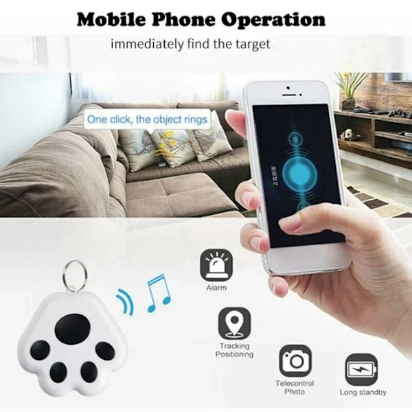 Bærbar Bluetooth Anti-Lost Locator Tracker, Bluetooth Pet Tracker GPS Smart Anti Lost Nøkkelring Hund