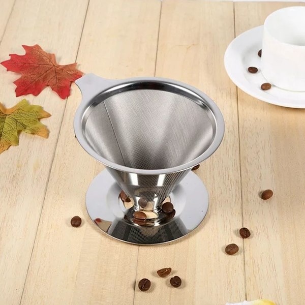 Kaffe filter kop 300 mesh, rustfrit stål mesh filter kop (L)