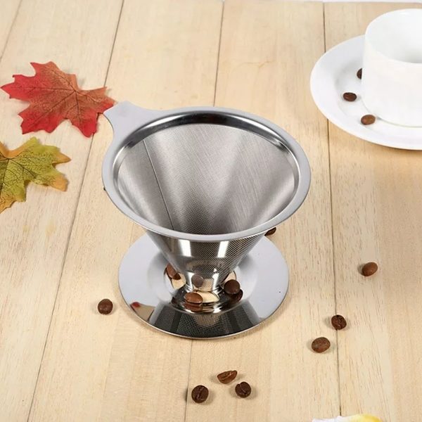 Kaffe filter kop 300 mesh, rustfrit stål mesh filter kop (S)