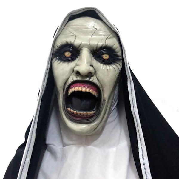 Halloween Lateksi Täysi Pää Naamio Nunna Kauhu Pelottava Cosplay Puku Naamio