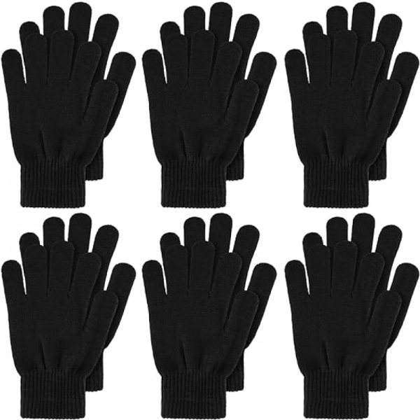 6 par stickade handskar varma handskar vinterstickade handskar