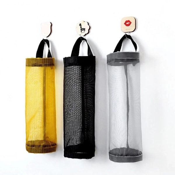 1 st Väggmonterad Plastpåsehållare för Hushåll, Köksavfall, Soppa, Dispenser, Förvaring V