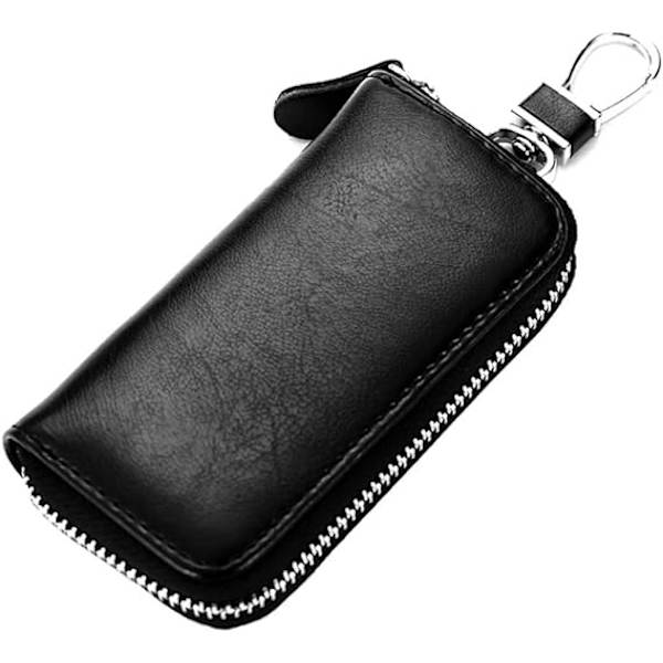(Svart) nyckel fodral läder nyckel fodral för män kohud nyckel fodral-Genera black