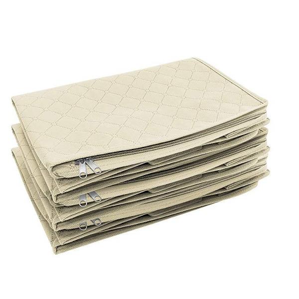 3 stk Beige Oppbevaringspose Foldbar Klær Oppbevaringsboks Vetem W