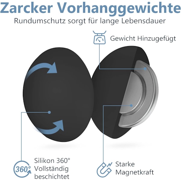 Duschdraperivikter, silikonbelagda starka magneter för dusch