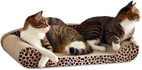 Kradsetræ til katte lavet af premium karton og leopardprint -