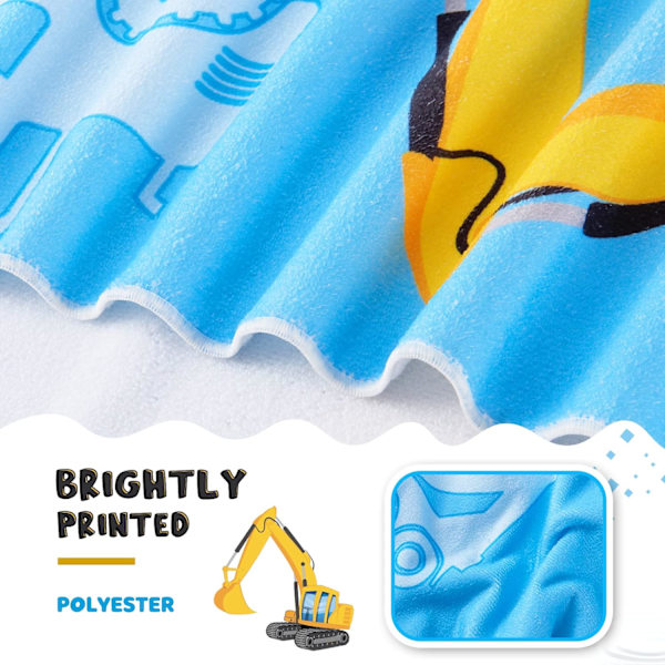 Lastbil Barn Strandhandduk - 70 x 150cm Lastbil Sandfria Handdukar för Pojkar Bad Pool Camping Resa Handduk Q