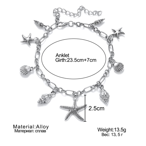 Tassel Bracelet Round Pendant Adjustable Multilayer Anklet Bracel