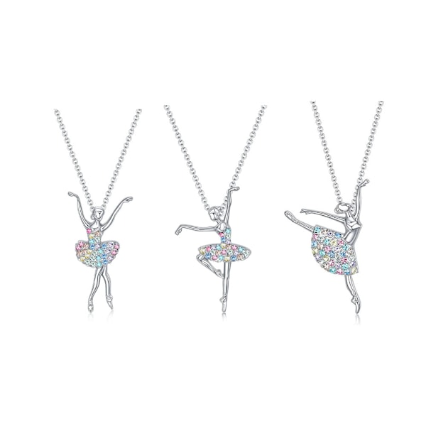 Muoti Ballerina Tyttö Riipus Kaulakoru (3kpl)