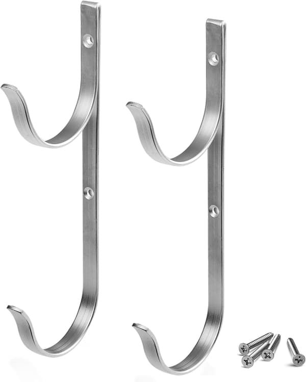 1 Pack (2 krokar) Pool Aluminium Pole Hanger Set, Nickel G