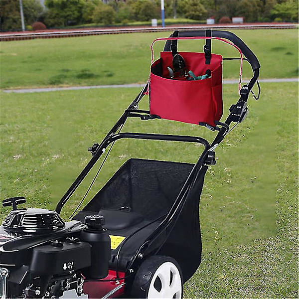 RED-Græsslåmaskine Organizer Push Bag Mower Have Organizer Opbevaring Lomme Haveværktøj Pung Tilbehør til O