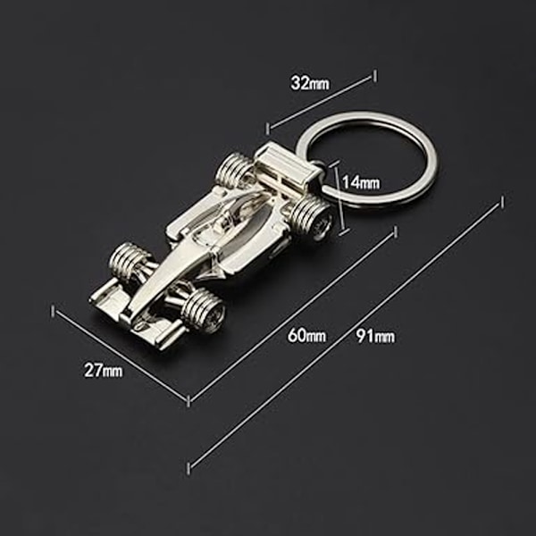 Luovallinen Metalli Avaimenperä 3D Miniatyyri Kilpa-auto Malli Kiinteä Auto Avaimenperä Kilpa-auto Avaimenperä Auton Avaimen Ripustus Hienona Lahjana Itselle F