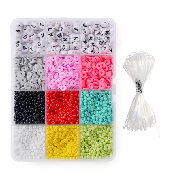 3750 stk. bogstavperler, perler til smykkefremstilling, perler til armbåndsfremstilling