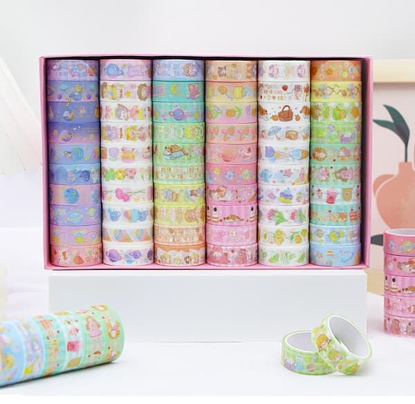 60 rullar Washi-tejp Dekorativt papper Maskeringstejp
