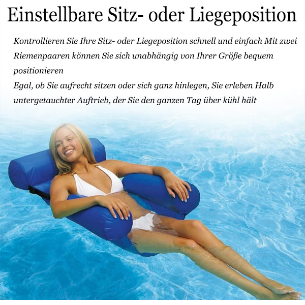 Simstol för pool, uppblåsbar simstol, uppblåsbar s