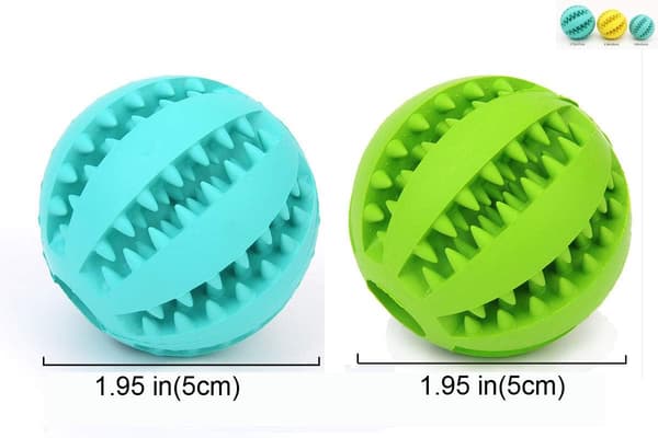 2-pack hundleksaksboll, giftfria bitbeständiga tuggleksaksbollar för små/medelstora/stora hundar och valpar, hundfoder