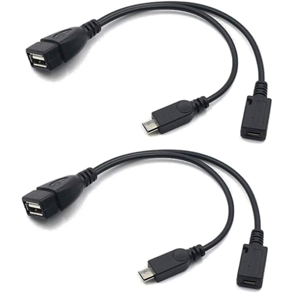 2-i-1 Micro USB till USB adapter (OTG-kabel + power ) för Android-telefon