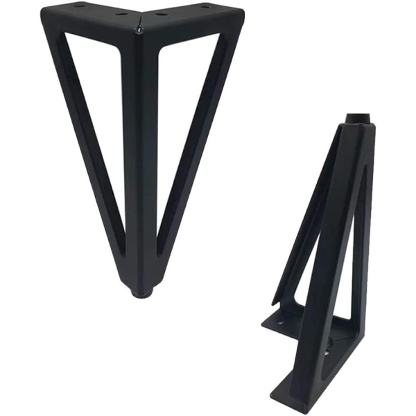 4-pack möbelben (15 cm, svart), metallbordsben, 15 cm svart
