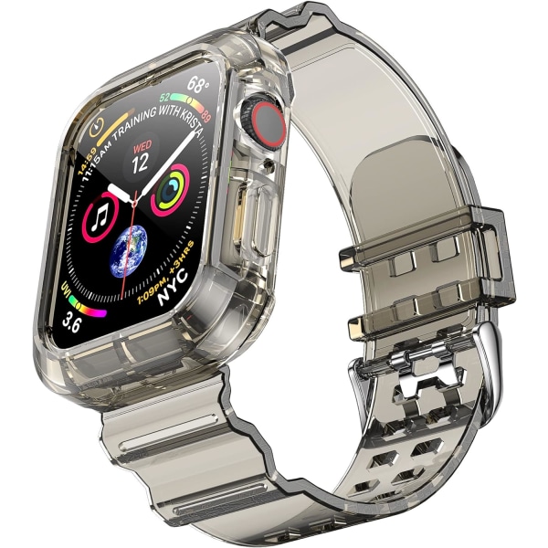 Gjennomsiktig Apple Watch Band 42/44/45 mm, mykt silikon sportsbånd