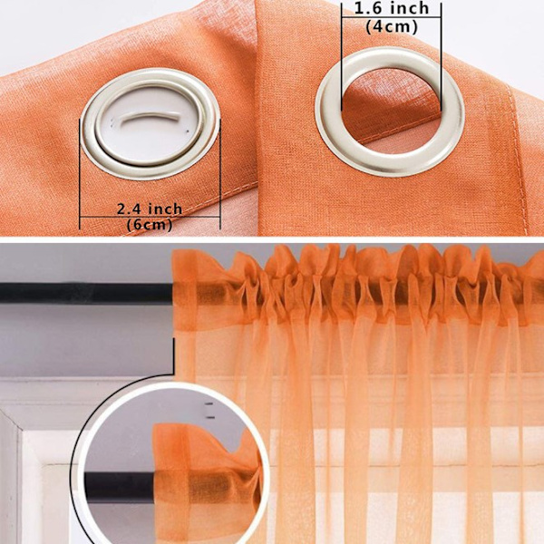 132*213 cm oranssit ja vihreät reikäverhojen läpikuultavat verhot