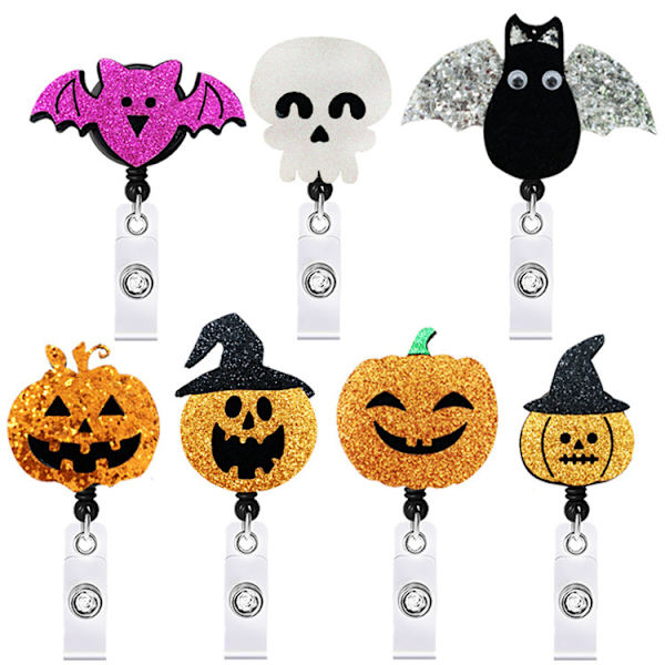 Halloween-dekorasjon, 7 ruller med Halloween-gresskar-skallemerker, spøkelsesedderkopp brodert filt Retra
