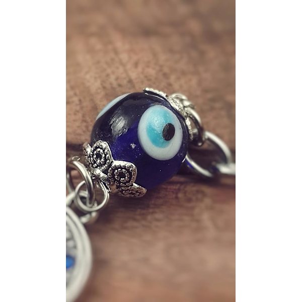 Paha silmän avaimenperä Hamsa Fatima -käsi suojaava riipus Onnenamuletti B