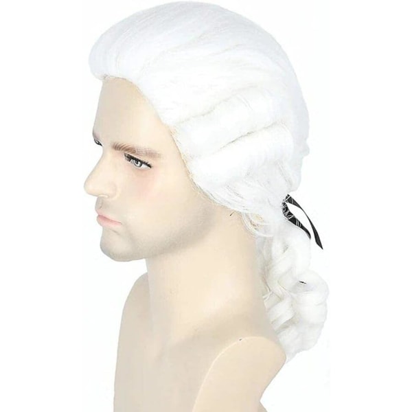 White Lawyer Curly Wig Lord Judge Poet Poet Wig For Halloween Co