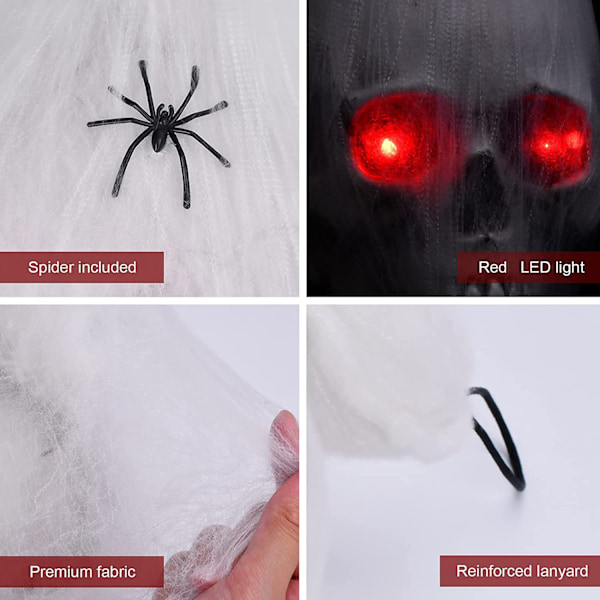 Halloween rekvisita upp och ner glödande skalle