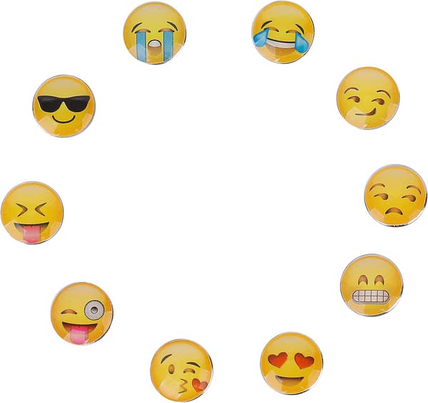 Dekorative trykknapper 200 stk. søde multi-emoticon trykknapper til