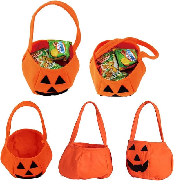 10 stk Gresskarformede godteriposer Halloween Gresskarpose Bærbar tredimensjonal gresskarkurv