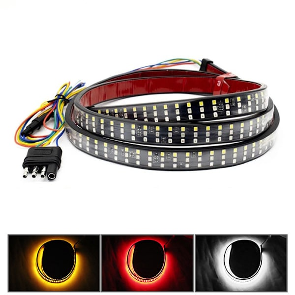 LED Bakluckelampa Trippelrad 60 Tum Baklampa för Pickup Trailer SUV RV Van Full Funktion Röd Broms Vit