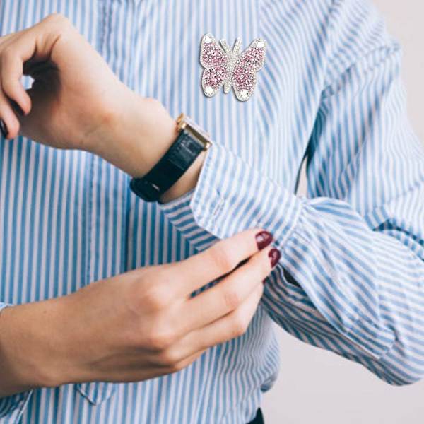 Rhinestone-koristelappu, 5 kpl (Vaaleanpunainen) Värikkäät Perhonen-koristelaput Liimaavat Applikaatiot Ommeltavat Tarrat Vaatteiden Käsitöiden Tarvikkeet DIY R