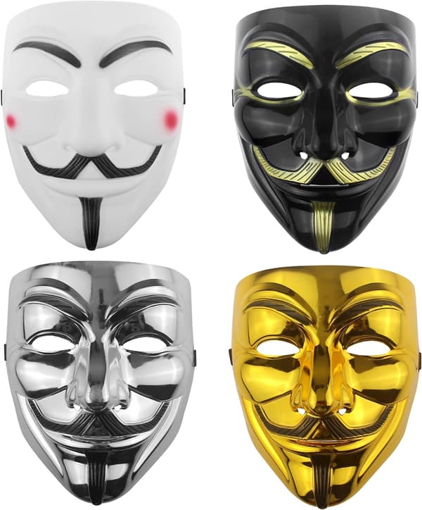 Hacker   V for Vendetta   til   kvinder mænd Halloween   kostume(4 stykker et sæt)
