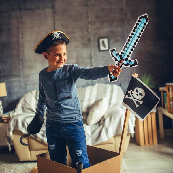12 st uppblåsbara svärd, Pixel uppblåsbart svärd för barn Uppblåsbart ljussabel svärd leksaker för födelse