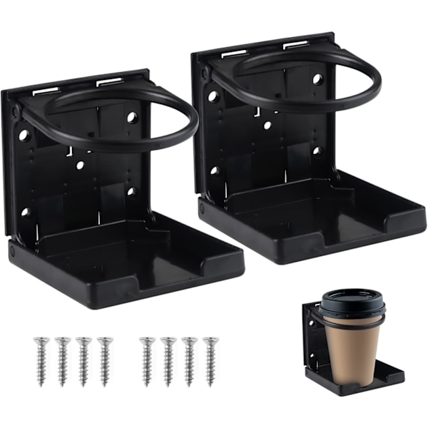 2-pakning med sammenleggbare koppholdere til bil, justerbar flaskeholder, koppholder for kaffe, kopp